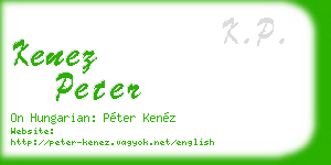 kenez peter business card