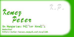kenez peter business card